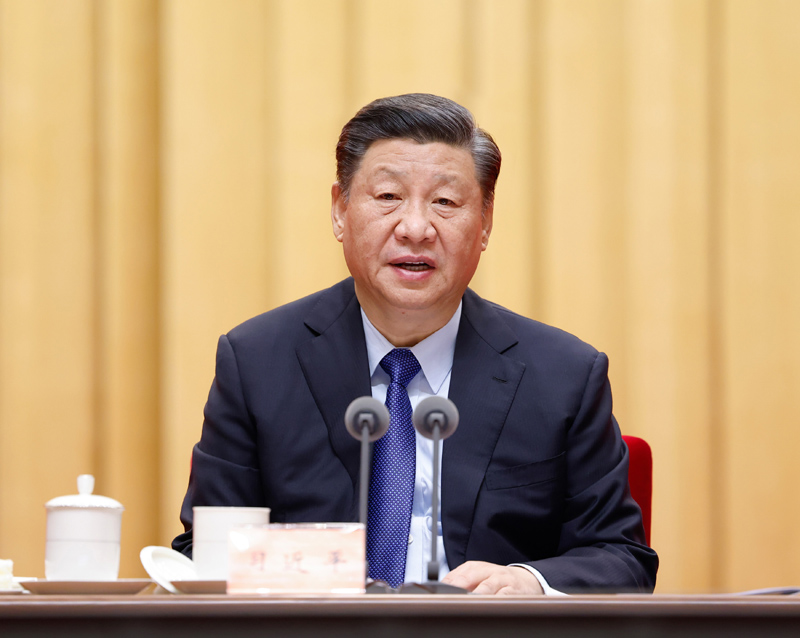 2月20日，党史学习教育动员大会在北京召开。中共中央总书记、国家主席、中央军委主席习近平出席会议并发表重要讲话。新华社记者 黄敬文 摄